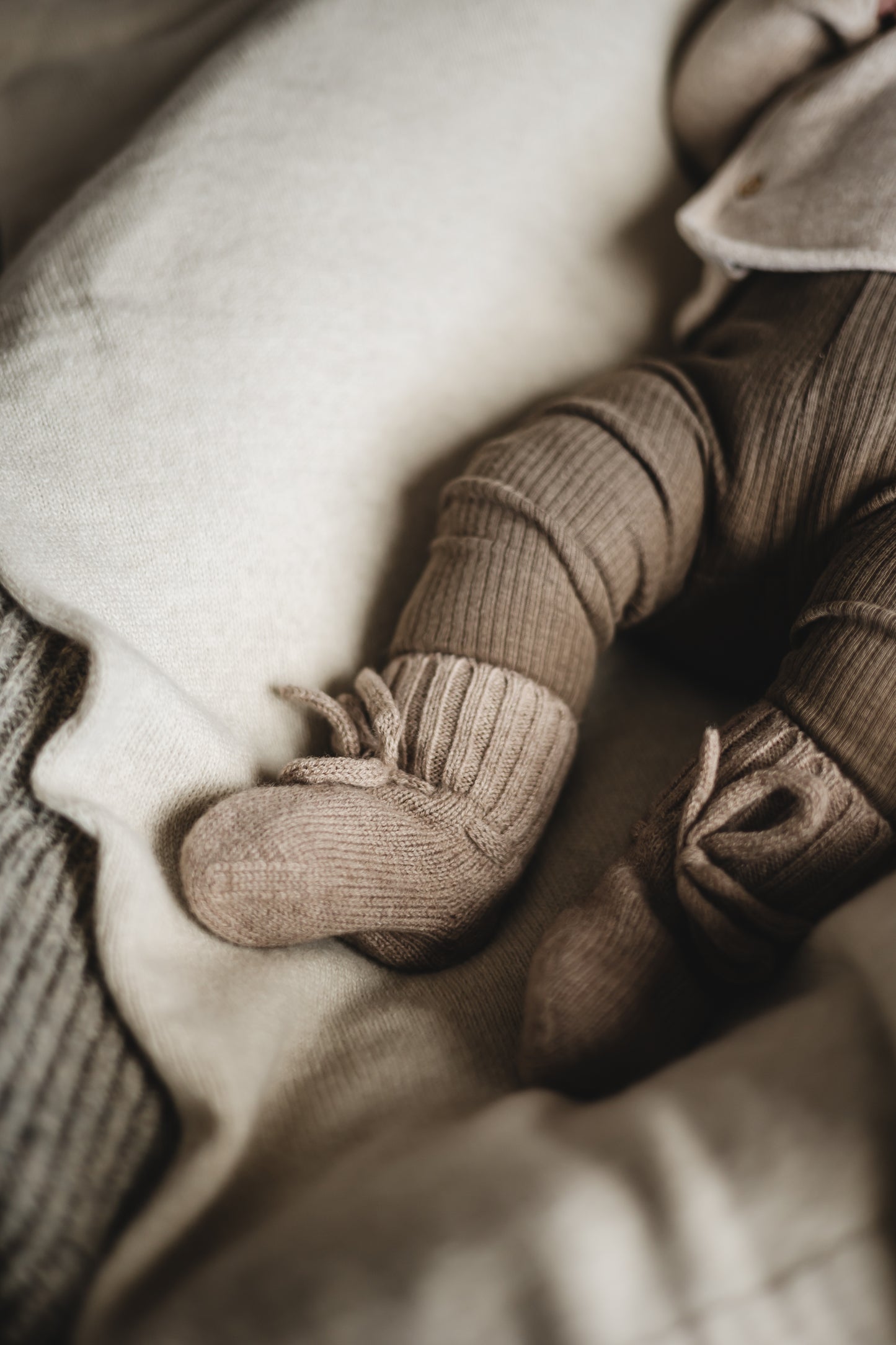 Merinowollen slofjes | Light Brown